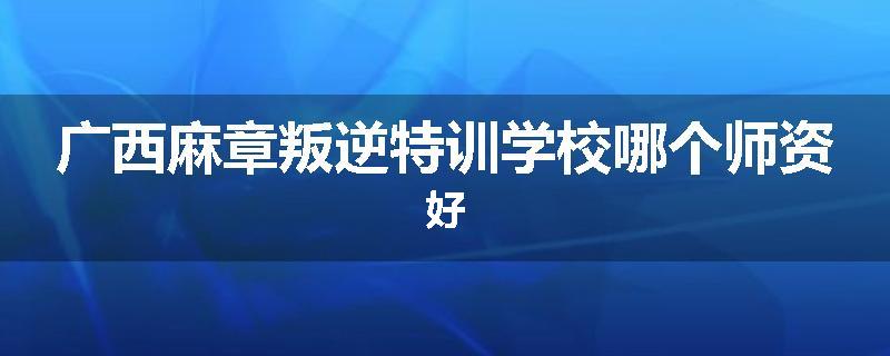 广西麻章叛逆特训学校哪个师资好