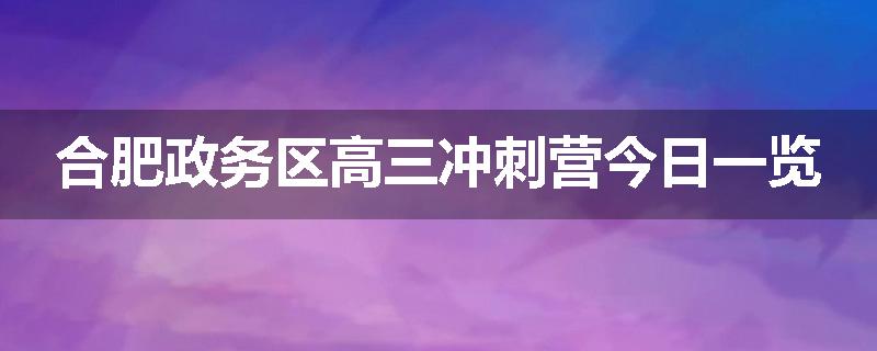 合肥政务区高三冲刺营今日一览