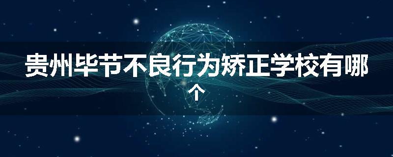贵州毕节不良行为矫正学校有哪个