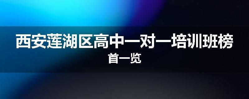 西安莲湖区高中一对一培训班榜首一览