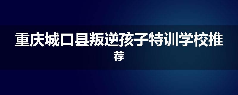 重庆城口县叛逆孩子特训学校推荐