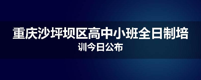 重庆沙坪坝区高中小班全日制培训今日公布