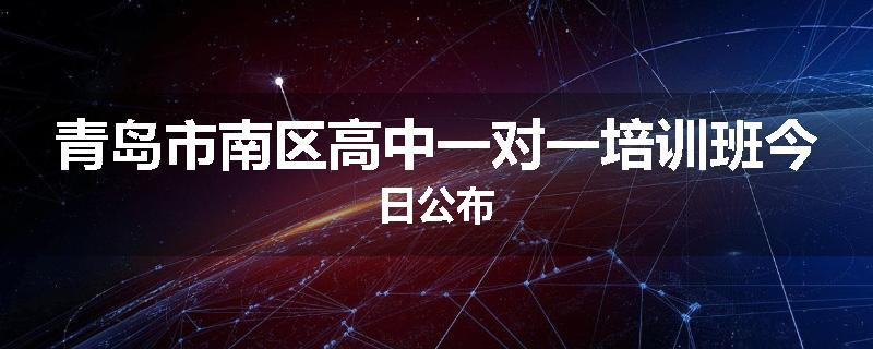 青岛市南区高中一对一培训班今日公布