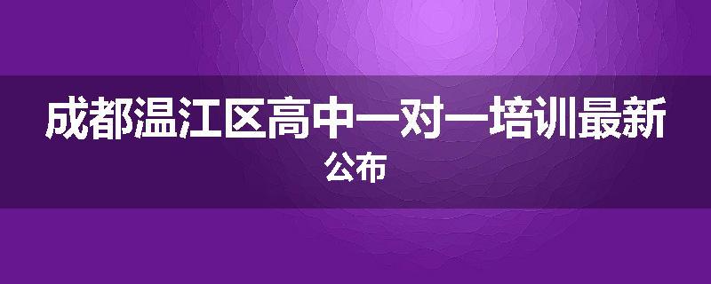 成都温江区高中一对一培训最新公布