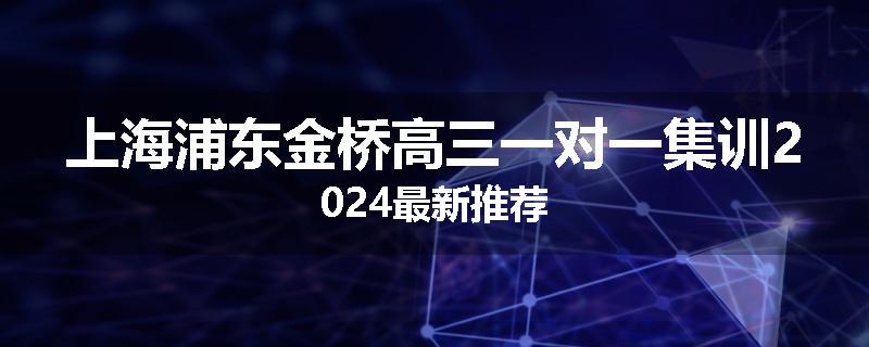 上海浦东金桥高三一对一集训2024最新推荐