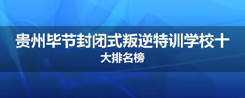 贵州毕节封闭式叛逆特训学校十大排名榜