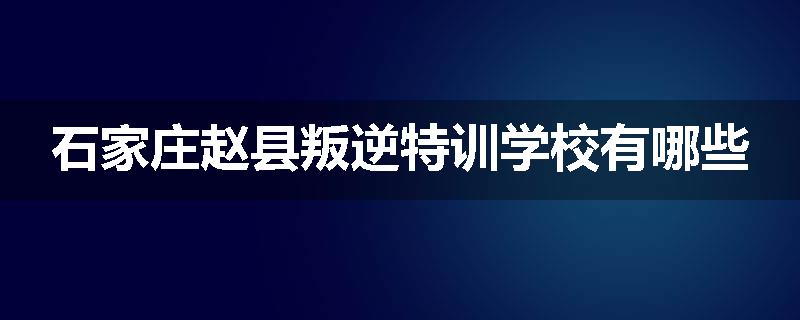 石家庄赵县叛逆特训学校有哪些