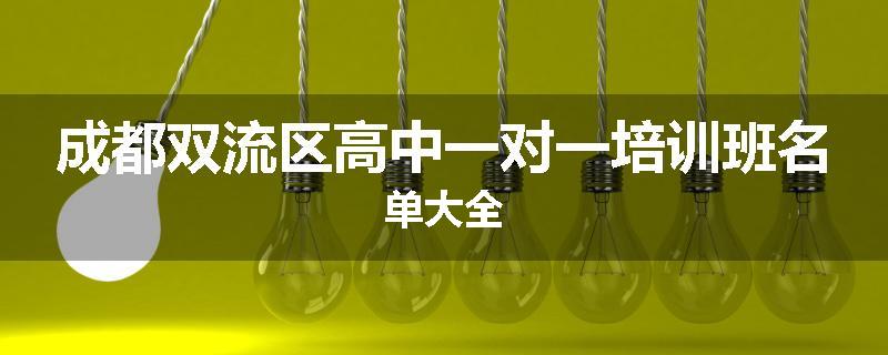 成都双流区高中一对一培训班名单大全