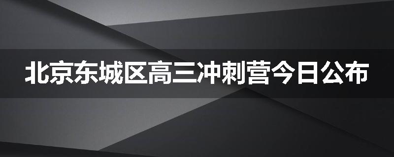 北京东城区高三冲刺营今日公布
