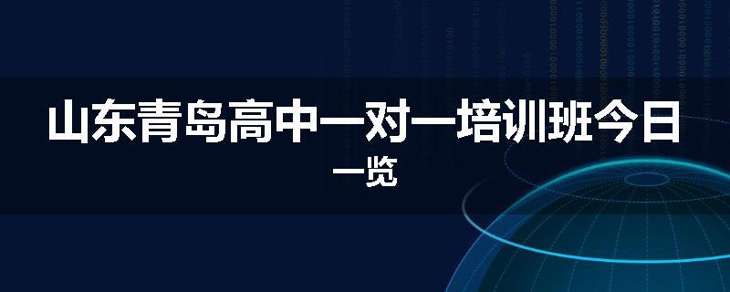 山东青岛高中一对一培训班今日一览