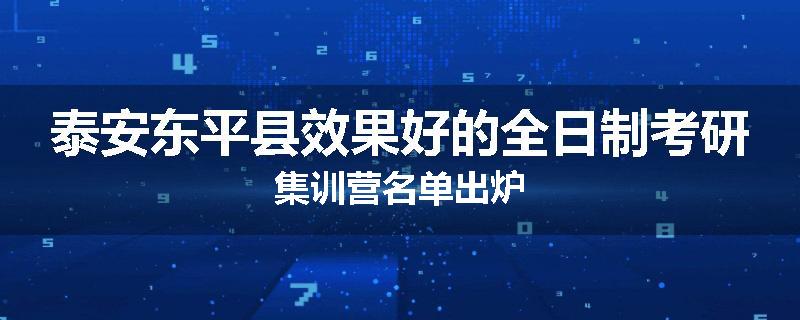 泰安东平县效果好的全日制考研集训营名单出炉