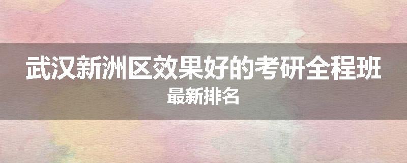 武汉新洲区效果好的考研全程班最新排名