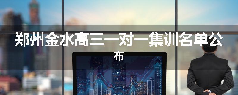 郑州金水高三一对一集训名单公布
