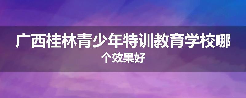广西桂林青少年特训教育学校哪个效果好