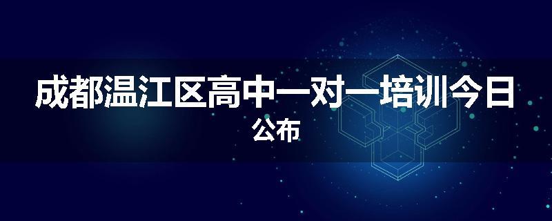 成都温江区高中一对一培训今日公布