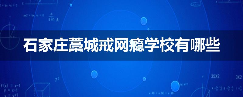 石家庄藁城戒网瘾学校有哪些