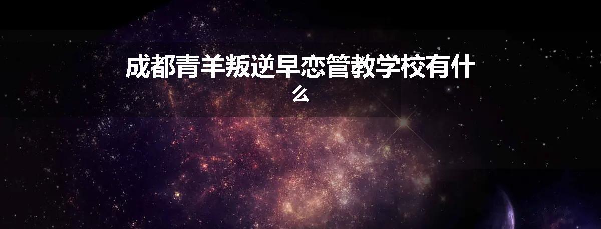 成都青羊叛逆早恋管教学校有什么