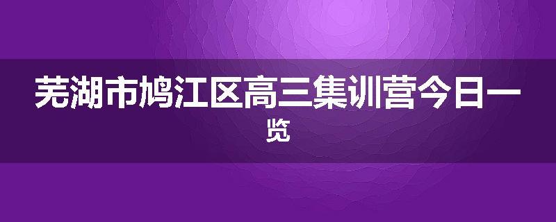 芜湖市鸠江区高三集训营今日一览