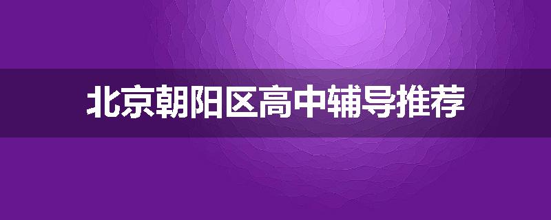 北京朝阳区高中辅导推荐