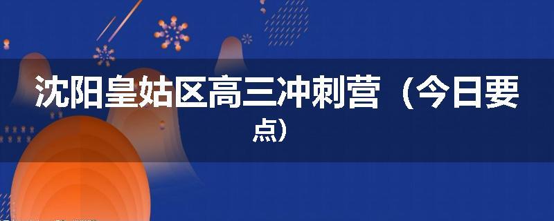 沈阳皇姑区高三冲刺营（今日要点）
