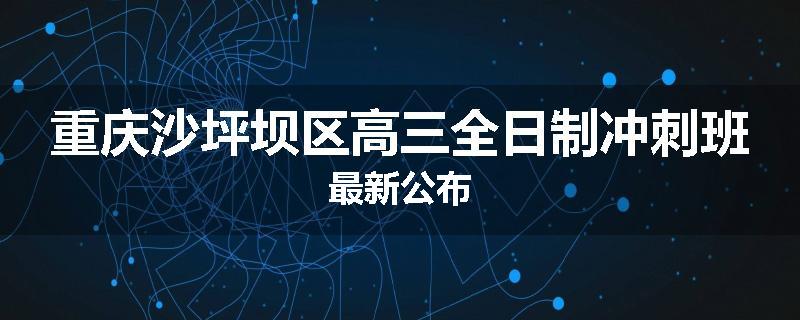 重庆沙坪坝区高三全日制冲刺班最新公布