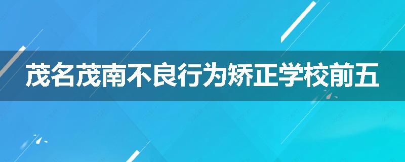 茂名茂南不良行为矫正学校前五