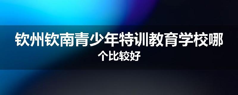 钦州钦南青少年特训教育学校哪个比较好