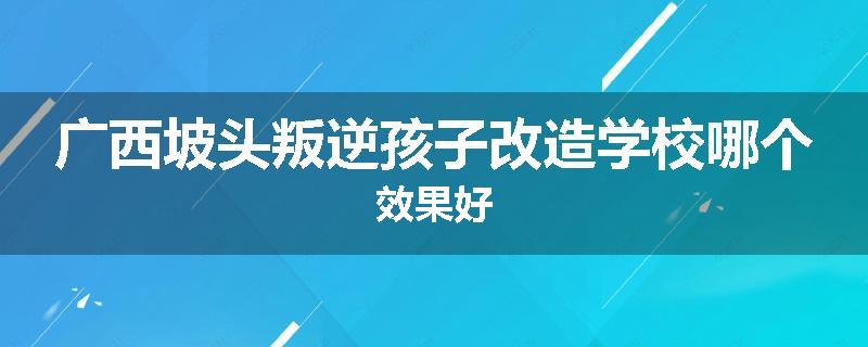 广西坡头叛逆孩子改造学校哪个效果好
