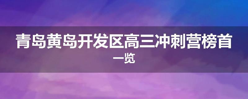 青岛黄岛开发区高三冲刺营榜首一览