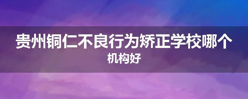 贵州铜仁不良行为矫正学校哪个机构好