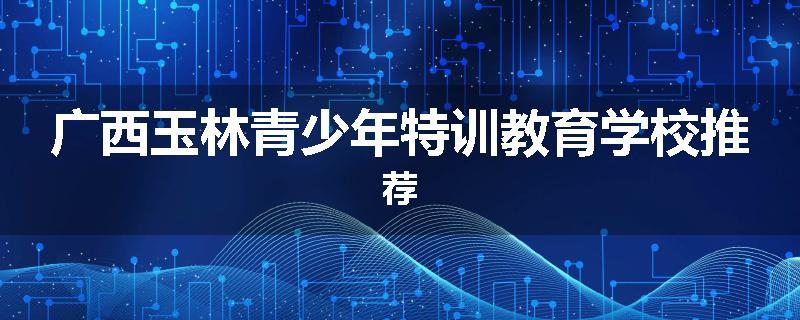 广西玉林青少年特训教育学校推荐