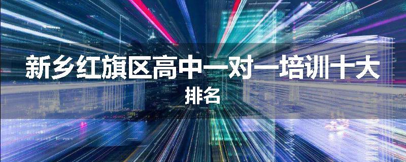 新乡红旗区高中一对一培训十大排名