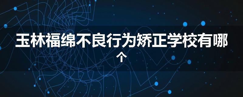 玉林福绵不良行为矫正学校有哪个