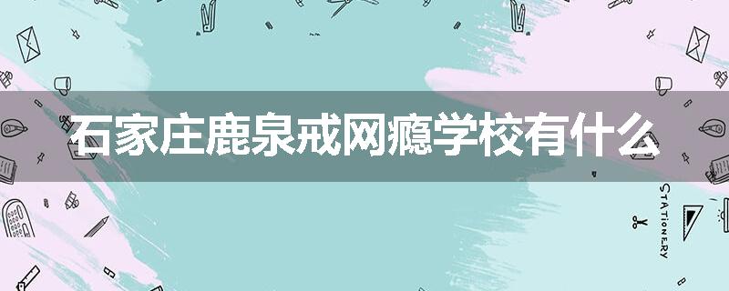 石家庄鹿泉戒网瘾学校有什么