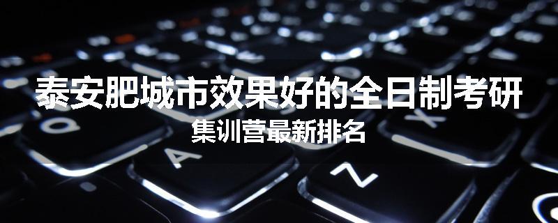 泰安肥城市效果好的全日制考研集训营最新排名