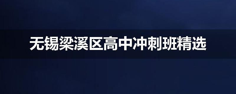 无锡梁溪区高中冲刺班精选