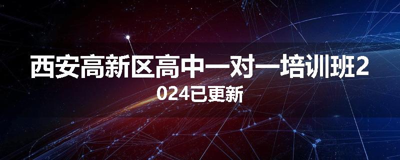 西安高新区高中一对一培训班2024已更新