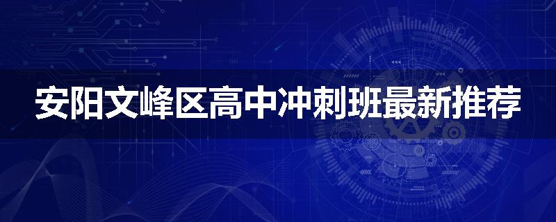 安阳文峰区高中冲刺班最新推荐