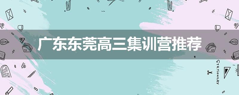 广东东莞高三集训营推荐