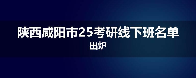陕西咸阳市25考研线下班名单出炉