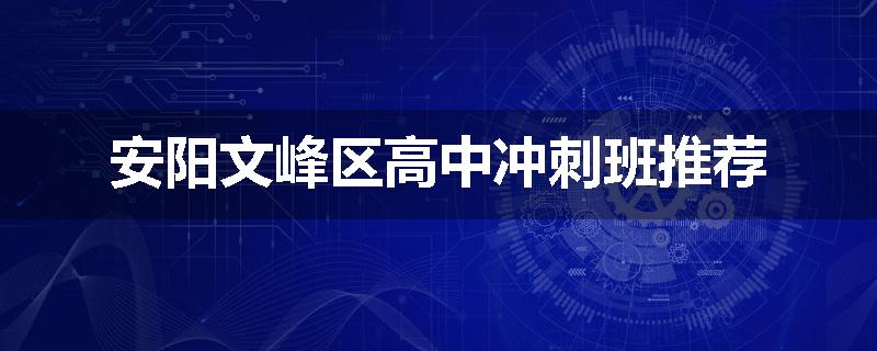 安阳文峰区高中冲刺班推荐