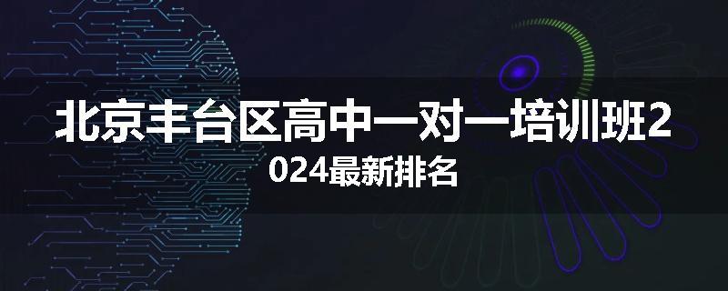北京丰台区高中一对一培训班2024最新排名