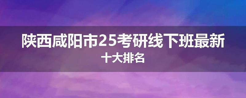 陕西咸阳市25考研线下班最新十大排名
