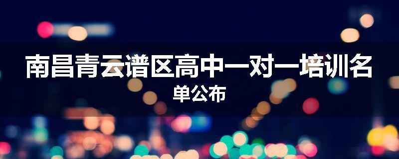 南昌青云谱区高中一对一培训名单公布
