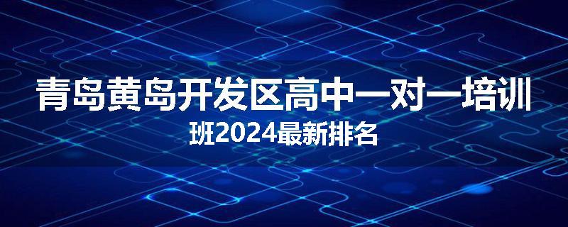 青岛黄岛开发区高中一对一培训班2024最新排名