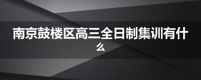 南京鼓楼区高三全日制集训有什么