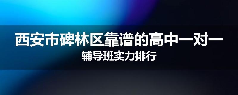 西安市碑林区靠谱的高中一对一辅导班实力排行