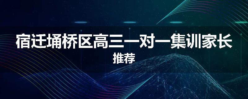 宿迁埇桥区高三一对一集训家长推荐