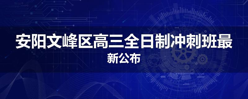 安阳文峰区高三全日制冲刺班最新公布