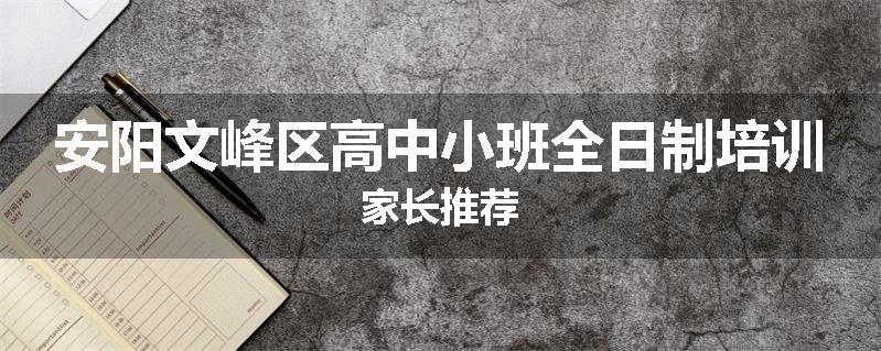 安阳文峰区高中小班全日制培训家长推荐